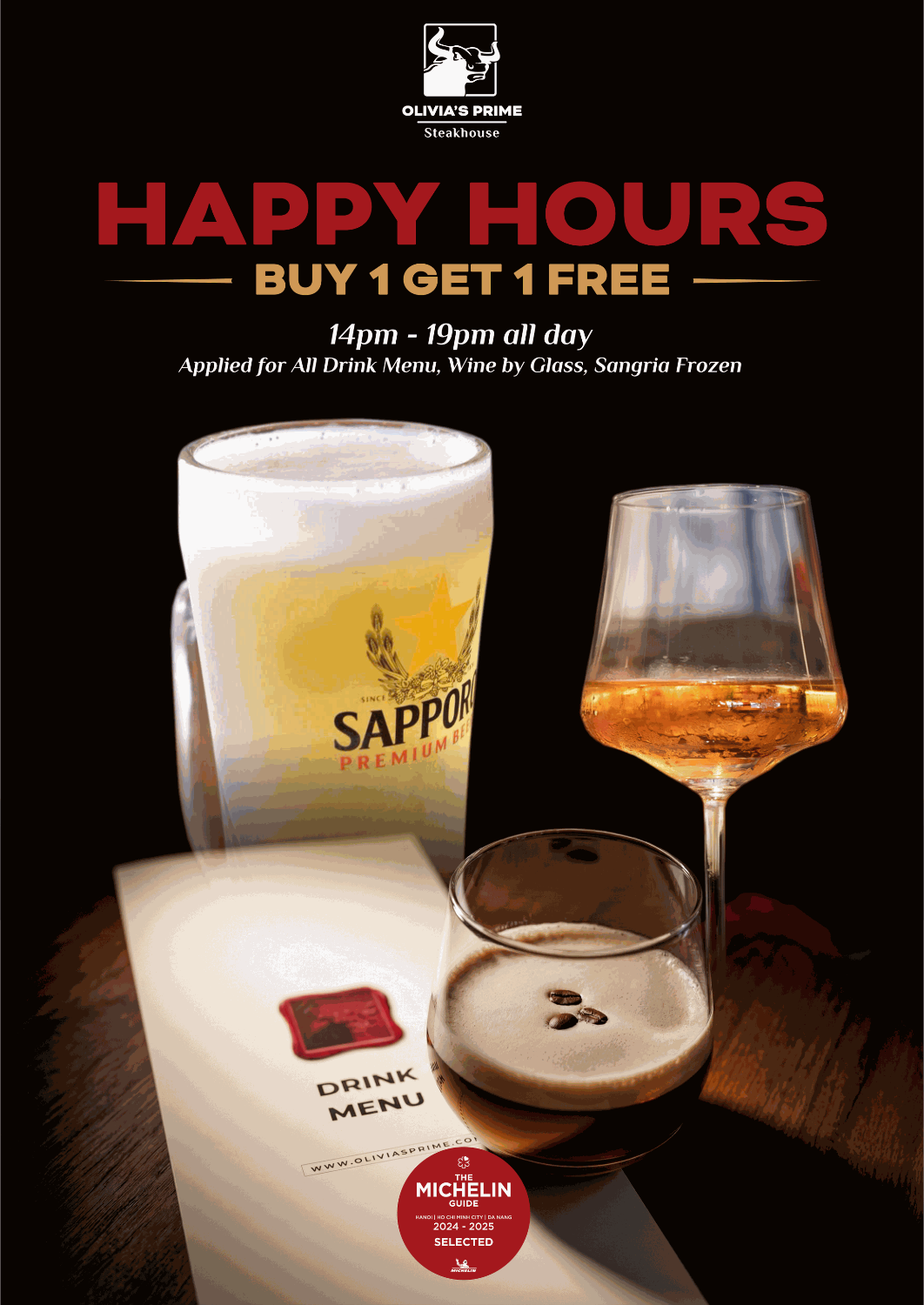 Olivia's Prime Steakhouse Saigon happy hour