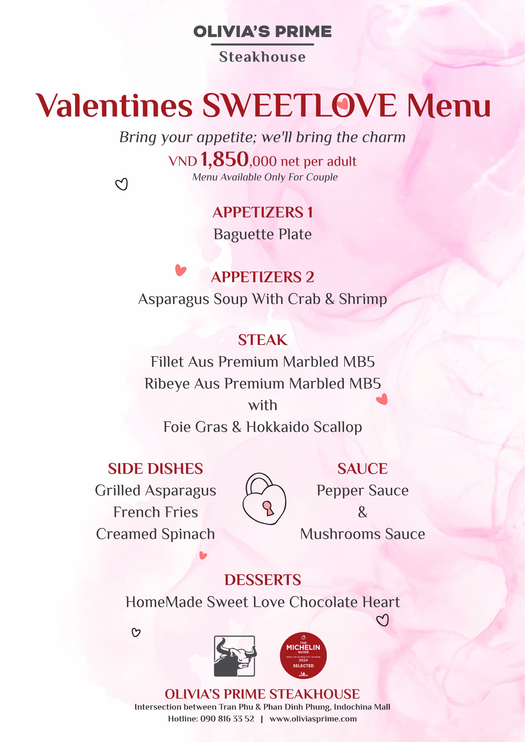 valentines day set menu 2025